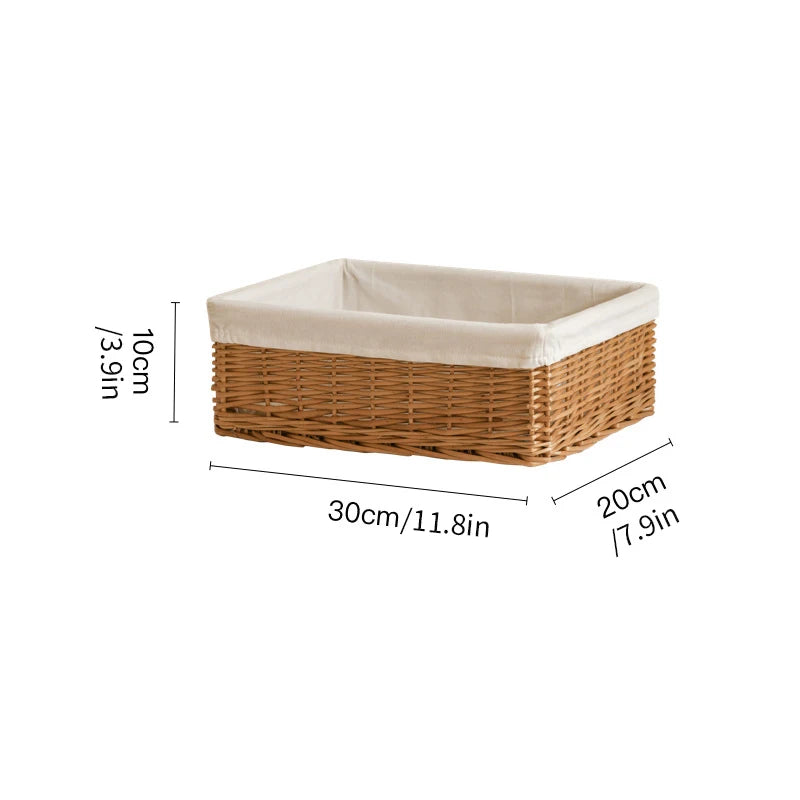 panier osier marron clair tissage régulier rustique rangement articles divers respectueux environnement
