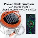 Power bank solaire rechargeable usb blanc orange moderne compact