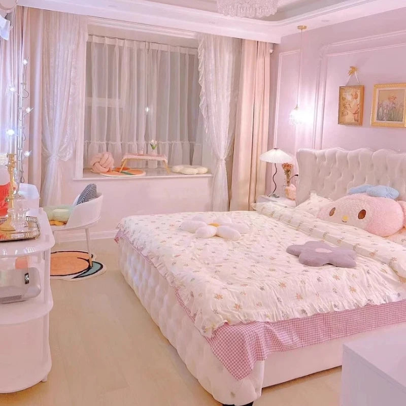 lit blanc tufté classique pieds matelas oreillers draps king size double moderne chambre coucher