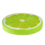 Coussin jaune motif fruits déco moderne