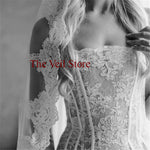 voile mariée blanc dentelle fine classique élégant voile cathédrale femme