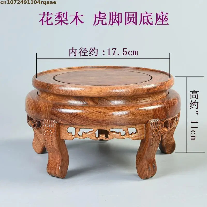 table d'appoint bois précieux classique marron foncé motifs géométriques pieds sculptés