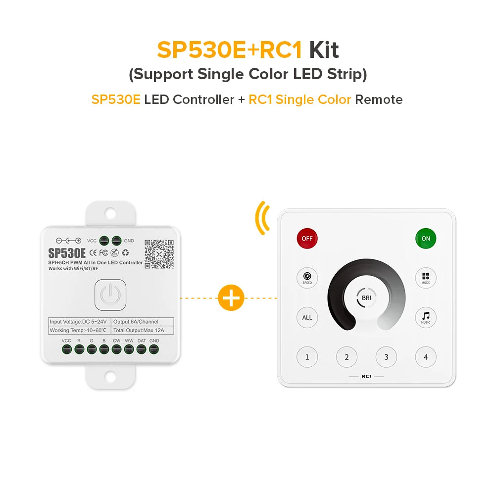 contrôleur led wifi bluetooth 5ch pwm rgbw ws2812 ws2811 sk6812 20m distance modernes