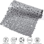 tapis bain antidérapant moderne gris clair succion cup lavable machine cailloux texturé salle bain