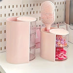 organisateur accessoires coiffure transparent blanc rose noir moderne elastiques pinces brosse cosmétiques rangement