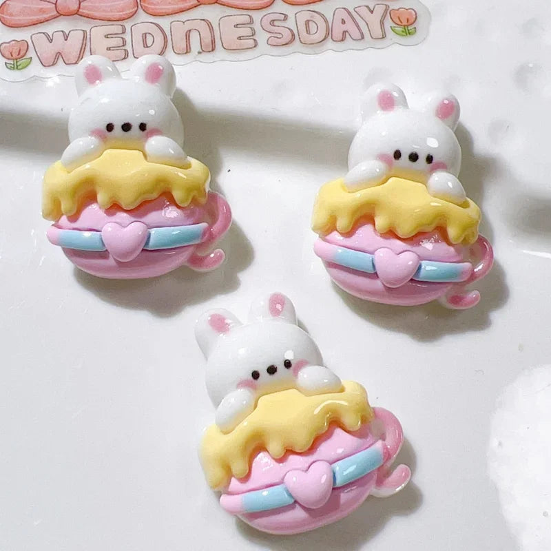 clips cheveux kawaii animaux mignons arc ciel coeurs love floral rose blanc jaune bleu