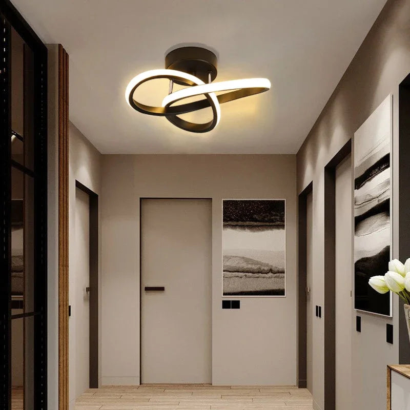 plafonniers modernes led surface montés modes éclairage noir or argent minimalistes télécommande