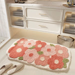 tapis bain fleurs coeurs arc ciel moderne doux absorbant imperméable antidérapant polypropylène polyester