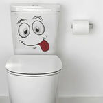 autocollants toilette souriant dessin animé blanc yeux grands ouverts larmes sourire langue sortie salle