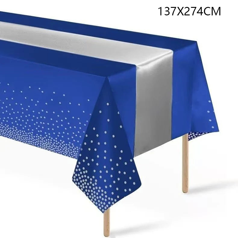 nappe blanche étoiles dorées chemin table vert satiné festif anniversaire mariage enfantsDecorationTableFestiveModernestyleSageGreen