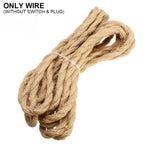 câble électrique tissé vintage 2m 3m e27 on off eu plug noir rustique