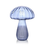 vase transparent moderne verre forme champignon couleur bleue dorée verte claire verte brune rouge