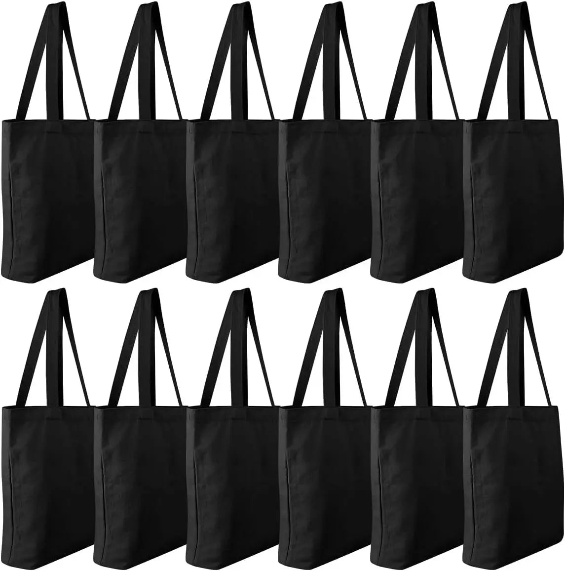 sac main blanc uni sans fermeture éclair poignées détachables toile polyester coton robuste réutilisable