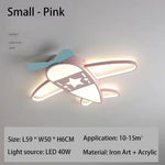 lampe suspendue avion forme moderne enfant blanche brun chaînes led salon chambre