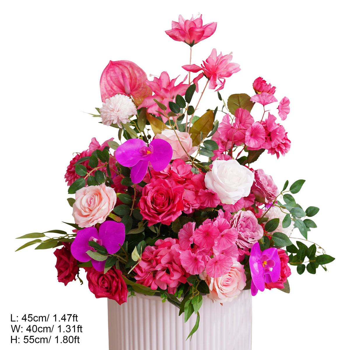 arche fleurs rose vif moderne décoration mariage anniversaire extérieur table blanche doré éléments