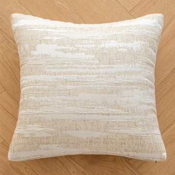 taie d'oreiller carrée jacquard géométrique beige marron contemporaine opaques décoration maison voitures polyester 45x45cm