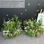 décoration maison naturelle composition florale artificielle feuilles fleurs vert blanc rose rustic styleextérieurintérieur
