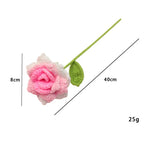 fleurs artificielles tricotées violet rose blanc jaune vert finement crochetées décoration intérieure artisanal