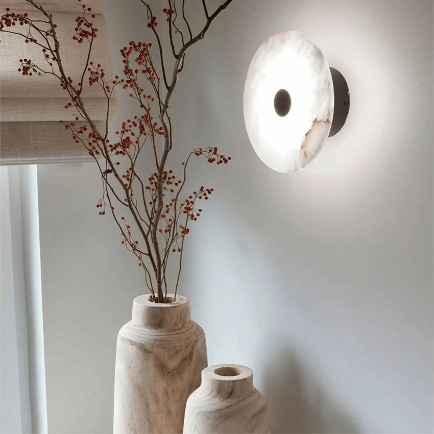 lampe murale moderne marbre blanc noir fixée mur éclairage quotidien chambre salle bainentrée