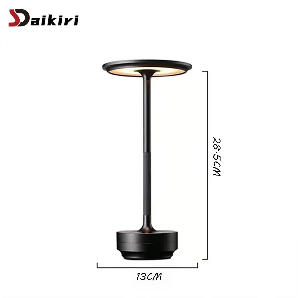 lampe table or noir led rechargeable tactile intensité variable moderne portable