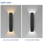 applique murale moderne led ip65 18w 41cm 24w 61cm noir aluminium