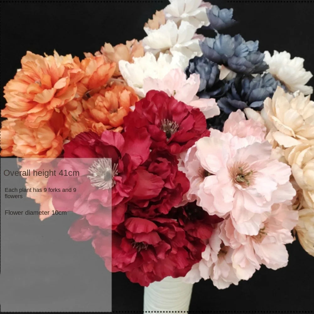 fleurs artificielles multicolores pivoine soie bouquet décoration intérieure anniversaire nouvelle année chinoise boîte réaliste