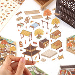 autocollants 3D traditionnels chinois multicolores détaillés opaques scrapbooking décoration journaux