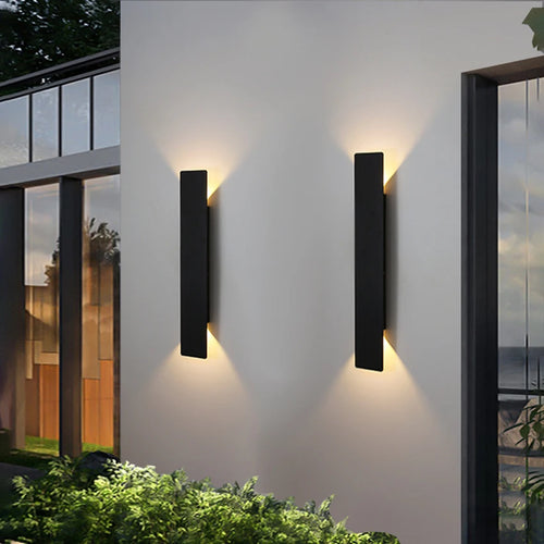 applique murale moderne aluminium étanche ip65 led noire fixée 2w 6w 18w 24w
