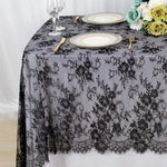 nappe table broderie florale dentelle noir blanc élégante réutilisable mariage fêteextérieurhôtel