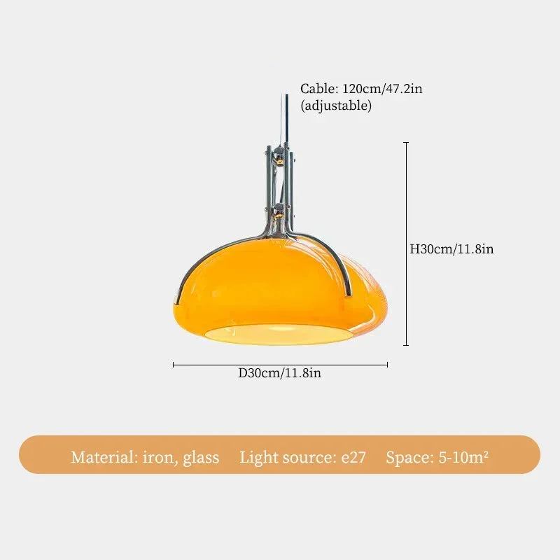 lampe suspendue moderne orange mat pendentif crochet métallique câble noir cuisine salon chambre