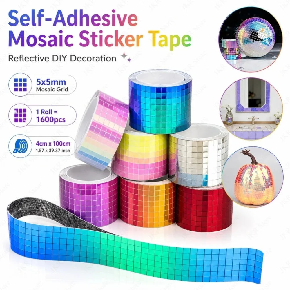 autocollants muraux mosaïque miroir violet bleu orange rouge argent modernes événements anniversaires fêtes noël