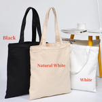 sac main décontracté toile coton imprimé logo personnalisable noir blanc beige simple pratique