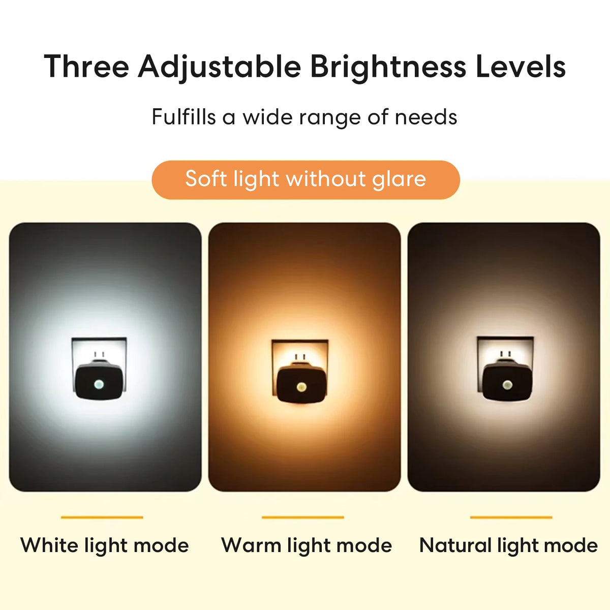 lampe nuit led blanc moderne capteur mouvement adhésif interrupteur manuel auto off night cold