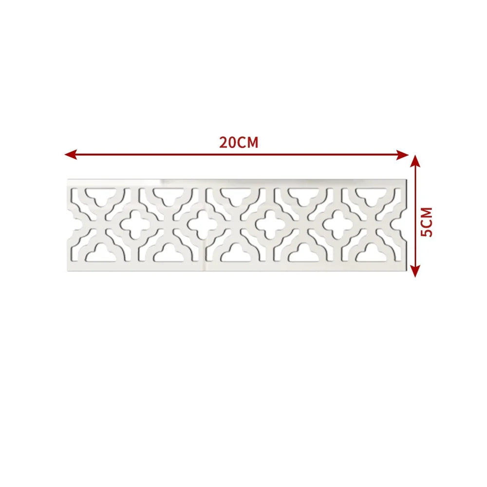 rubans décoratifs acrylique gris doré moderne stickers mur miroir 20cmx5cm adhésifs