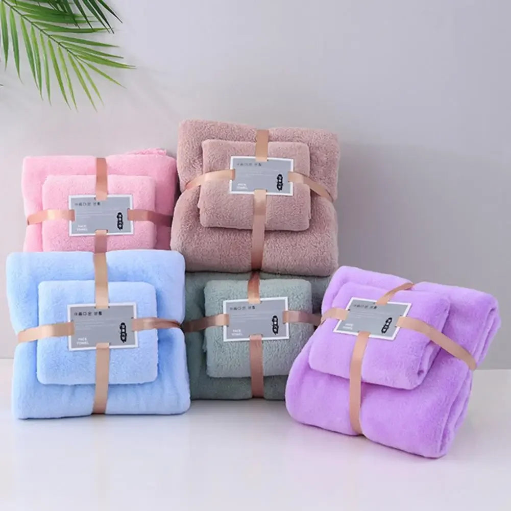 serviette bain douce pelucheuse rose bleu clair moderne 100 polyester lavable rapide absorption 70x140cm