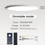 plafonnier led moderne blanc intensité variable application télécommande minimaliste