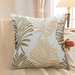 housse coussin carré feuilles palmier polyester coton moderne bleu vert gris rouge nouvelle année