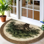 tapis moderne arbre vie feuilles racines mosaïque antidérapant résistant rides 40x60cm 50x80cm 60x90cm