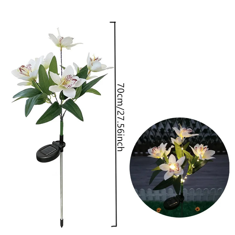 fleurs artificielles led solaire rouge jaune rose blanche orange jardin extérieur