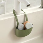 organisateur cuisine suspendu évier rangement éponge savon brosse moderne minimaliste vert olive marron