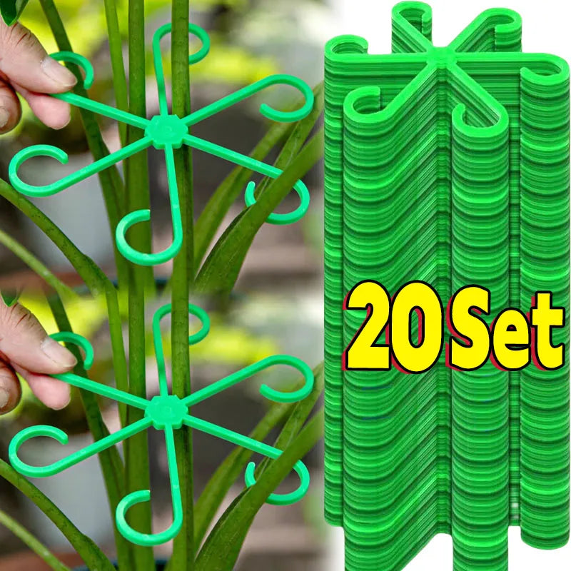 Supports plante intérieure floral moderne vert fixations tailles différentes 20 pièces