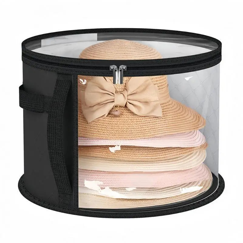 sac rangement transparent moderne chapeaux noir maille ceinture voyage plage