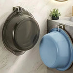 support mural adhésif moderne plats ronds bleu clair blanc gris