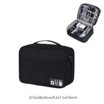 Sac bandoulière gris tissu uni pratique zipper bijoux accessoires chargeur câbles montres
