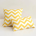coussin extérieur imperméable jaune zigzag moderne amovible 45x45cm zip polyester