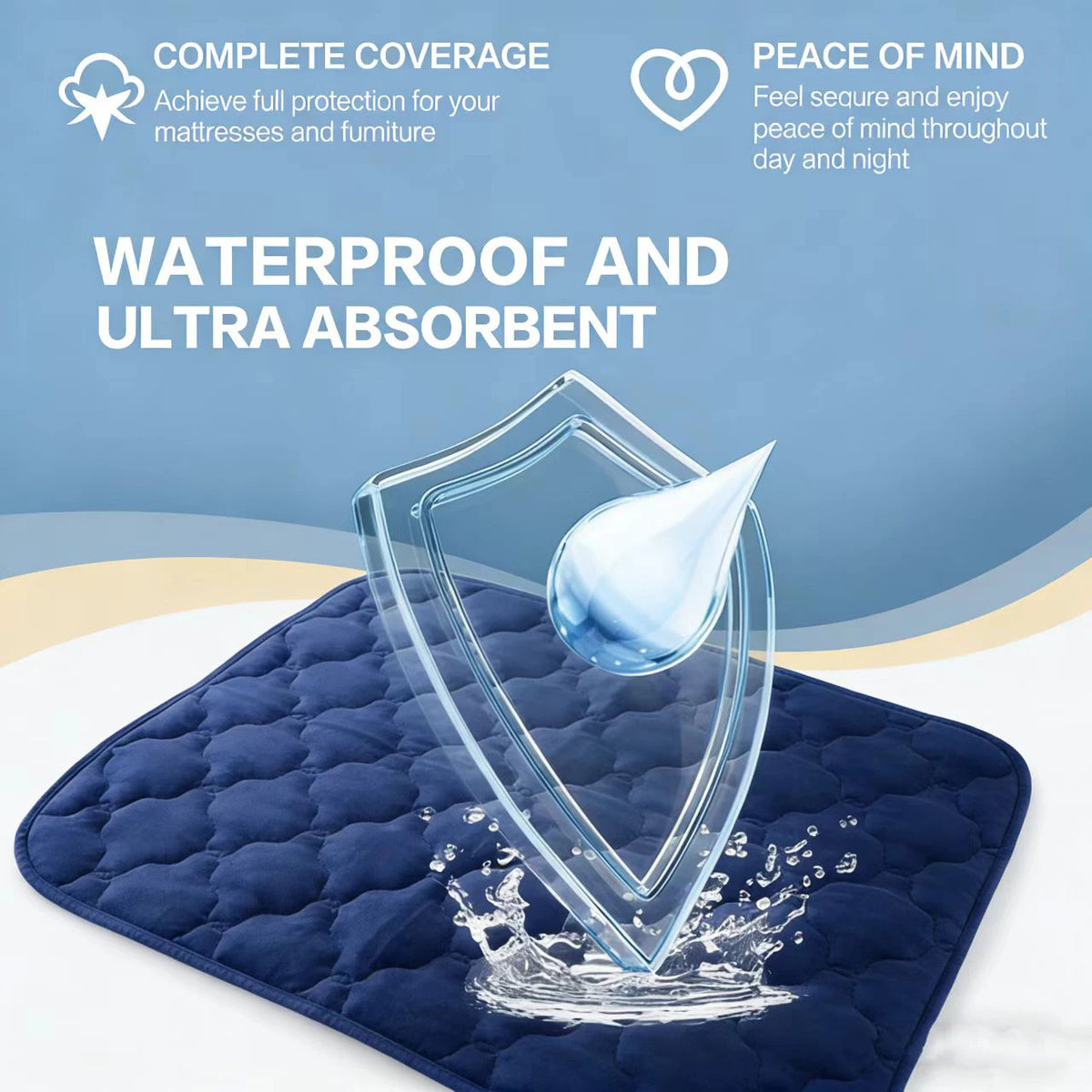 protège matelas imperméable bleu marine quilté moderne microfibre tpu coton bambou résistant absorption lavable