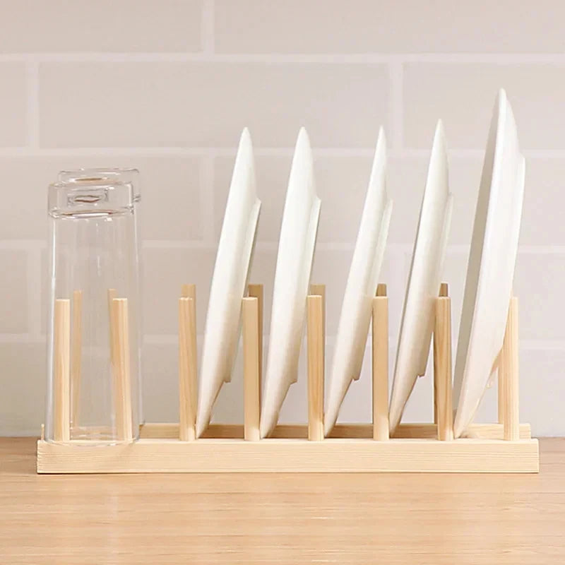 présentoir vaisselle bois minimaliste colonnes cellules cuisine égouttoir multifonctionnel respectueux environnement