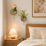 vase mural transparent moderne rustique bois décoration intérieure plantes hydroponiques