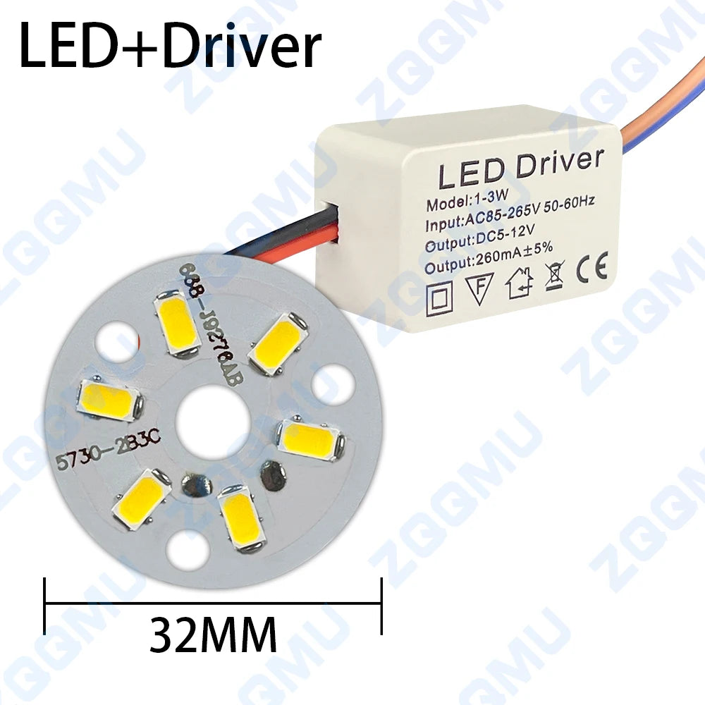 ampoule assemblez soi même led driver plaque 3w blanc neutre 32mm 40mm ac85265v