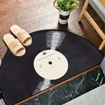 tapis demi cercle moderne vinyle géométrique noir blanc antidérapant salon entrée